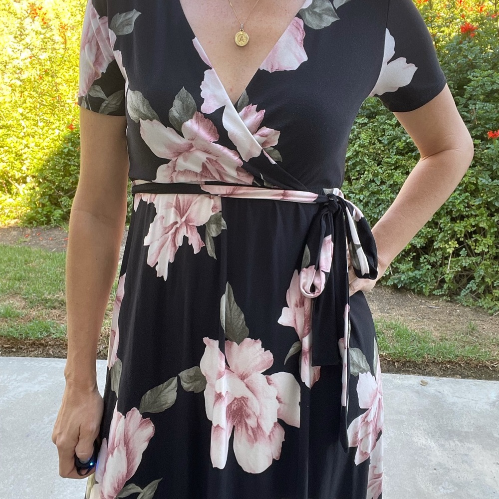 High-Lo Wrap Dress- Floral